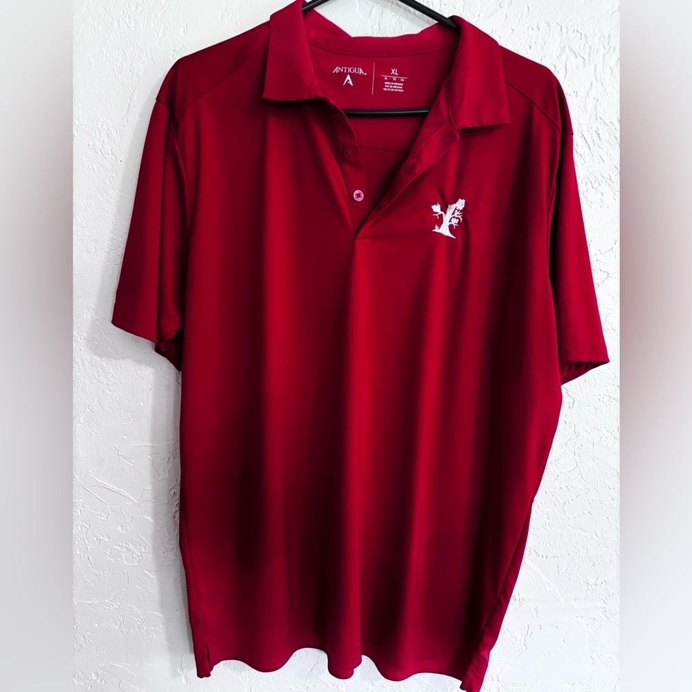 Antigua Men's Deep Red Polo‎ with White Embroidered Crest